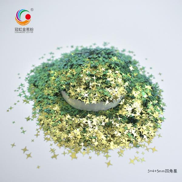 Gold Green Heart Shaped Chameleon Glitter Loose Powder Christmas Decorations