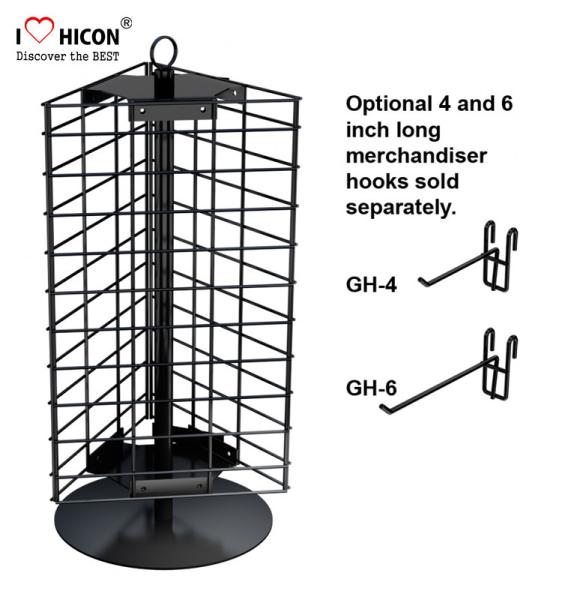 Footwear Shop Metal Display Racks , Rotating Table Top Sock Display Rack