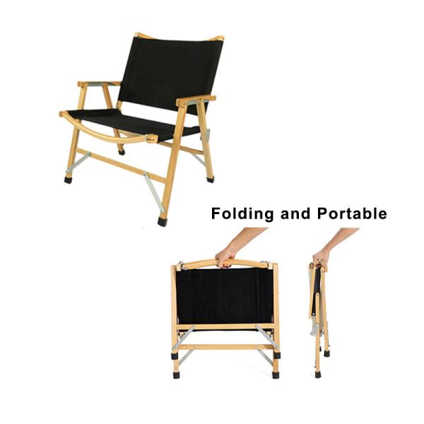 Oak Wood Fold Out Camping Chair 2.4kg 600D Oxford Fabric