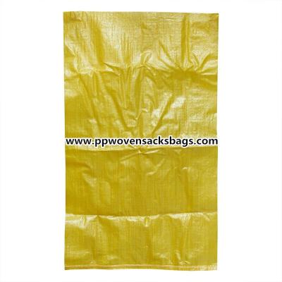 Anti-slip Yellow Polypropylene Virgin PP Woven Bag Sacks for Packing Cement , Coal , Malt