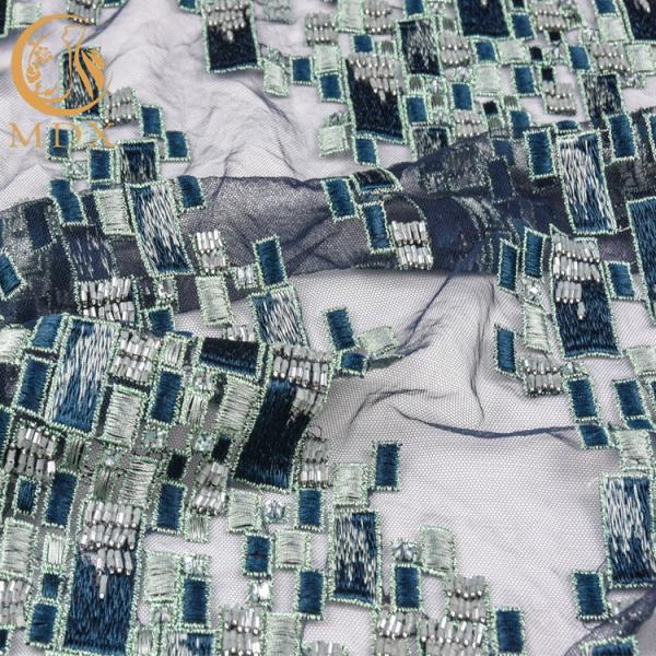 Тюль отбортовал вышитую ширину ткани 140cm шнурка подгонял со стразами