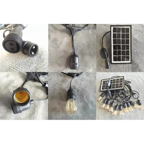 Строка фестиваля партии солнечная приведенная в действие освещает белизну панели солнечных батарей гнезда Э27 теплую