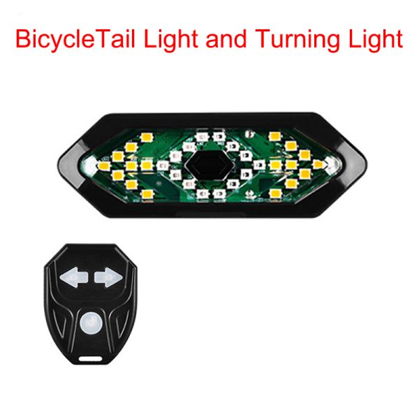 Bicycle Bike Tail Light Set Remote Control Rechargeable with Battery Power Supply