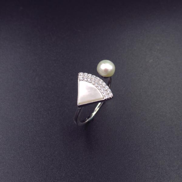 Кольцо жемчуга серебра формы бабочки/реальные ювелирные изделия кольца вечности жемчуга серебра 925