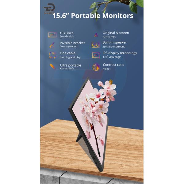 15.6 polegadas IPS 1080P 60Hz FHD Full HD Gaming USB-C HDR Monitor portátil Extensor de tela para laptop