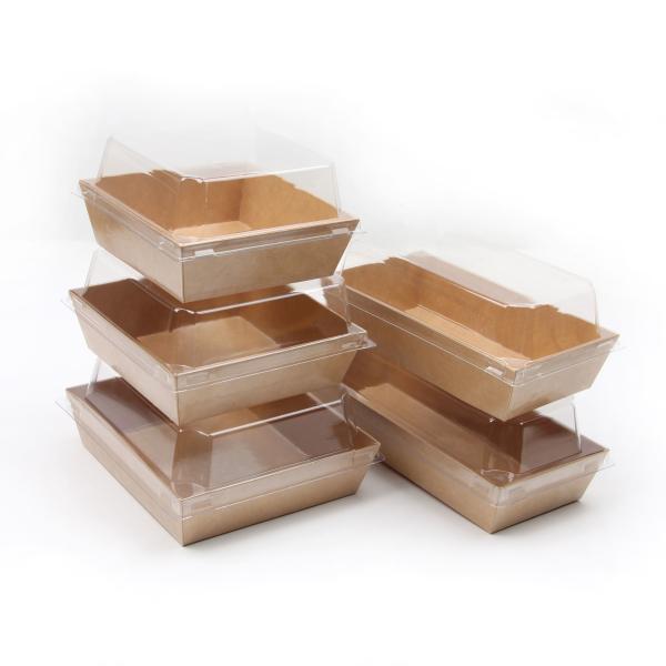 Kingwin Disposable Recycle Food Grade Container Packaging Brown Paper Fast Food Take Away Takeaway Kraft Paper Food Lunch Box