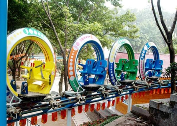 Multi Color UFO Cycle Monorail Ride , Track Car Model Roller Coaster Attractions