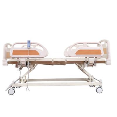 Cama de hospital de elevação manual do paciente Antiderrapante Multipurpose com poleia silenciosa Cama de hospital com trilhos laterais