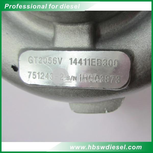 GT2056V Turbo 751243-0002 751243-5002S 14411-EB300 14411EB300 751243-2 for Nissan Navara 2.5 DI Engine QW25 (D40) engine