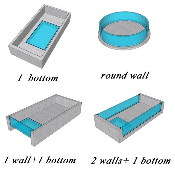 Прозрачный прозрачный бесконечный акриловый стенный наружный полиэстерный бассейн для семейного развлечения