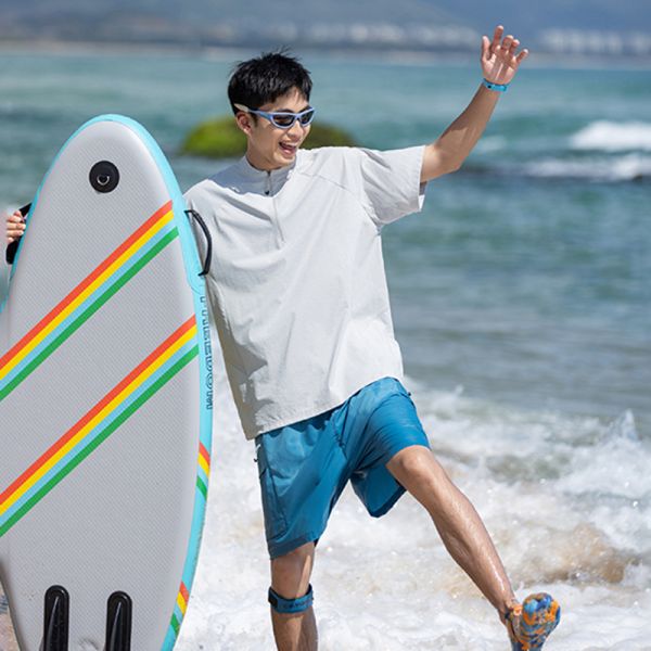 Summer Outdoor Moisture Wicking Quick Dry Sun Protection Versatile Hiking Trekking Stand Collar Couple Short Sleeve T-Shirt