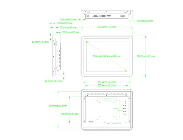 10.4 Inch Industrial  Open Frame Touch Screen Monitor of 1024*768 Resolution