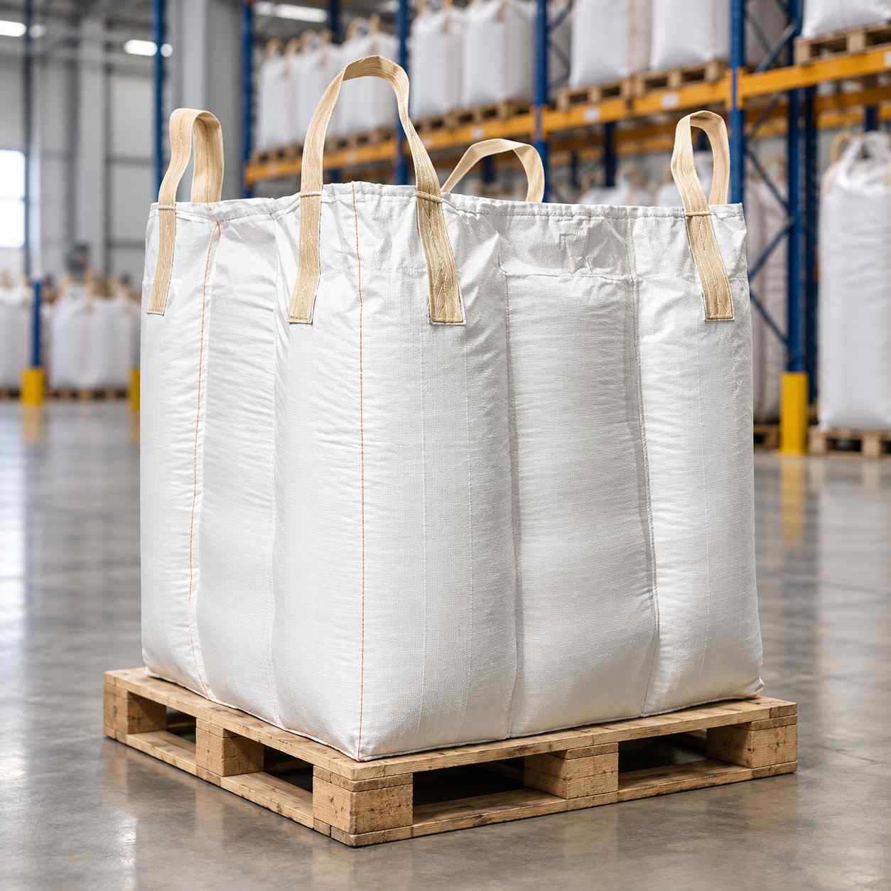 Four Loop Baffle Urea Bulk Bag 1000kg Coated PP Structure For Fertilizer Packaging