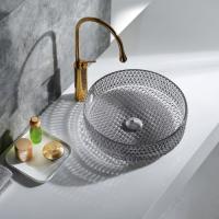 Nouveau couleur moderne Vaisseau de vanité unique Table de salle de bain Lavabo verre Lavoir à main Evier