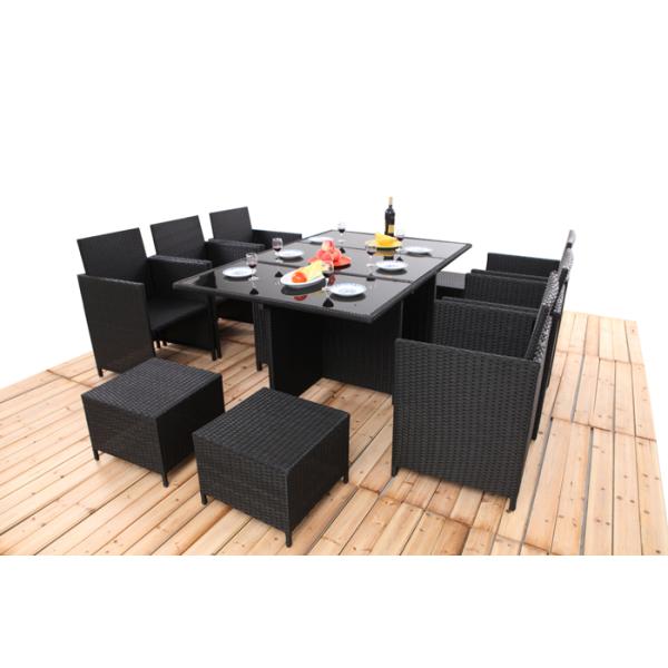 Promotion Rattan Furniture 11PCS Indoor / Outdoor Rattan Dining Sets Set With Cushion