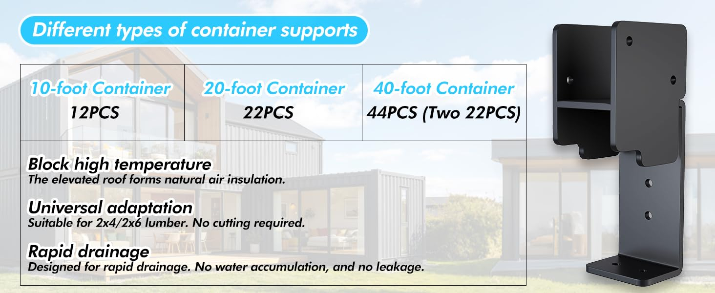 Container Roof Brackets Kit, 6PC Heavy Duty for 2x4 Wood Frame Durable Steel Brackets for Shipping Container Roof Overhaul Heavy Duty Roof Supports for Container, Prevents Water Damage