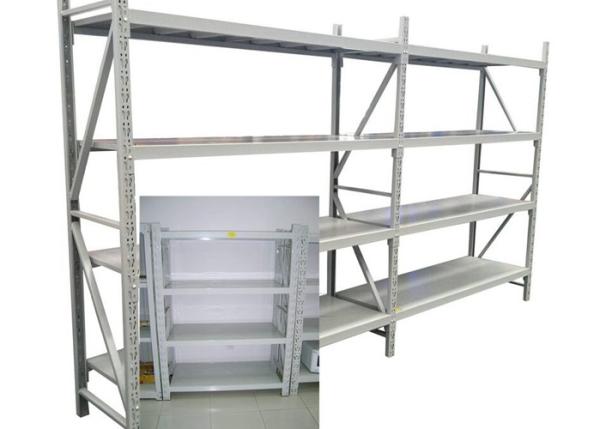 Adjustable Steel Freestanding Shelving Unit For Storage , Powder Coated Surface Treatment