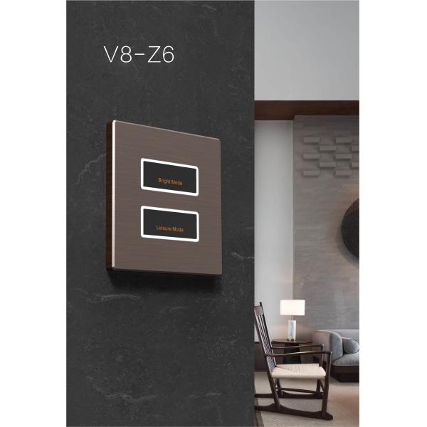 12 Volt Wall Switch RS485 , Aluminum Smart Push Button Light Switches