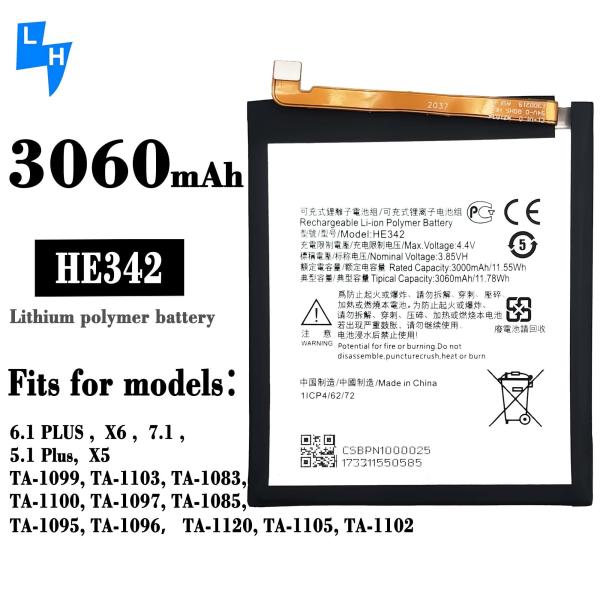 Nokia5 2018 Nokia X5 Mobile Phone Battery HE342 For 500pcs MOQ