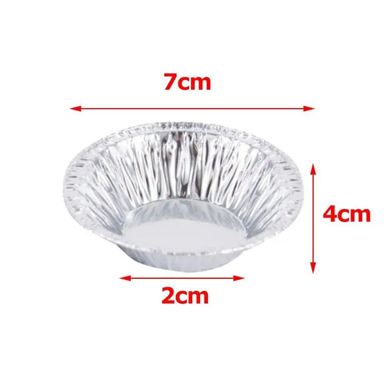 100pcs Disposable Aluminum Foil Tart Pan Mini Pot Plate Tin Pie Bake Tray Of Suitable