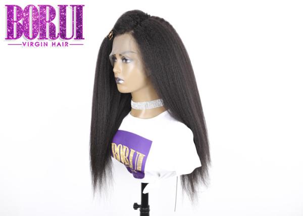 Straight Human Hair Lace Front Wigs Free Part Kinky Virgin 100% Swiss Natural Colors