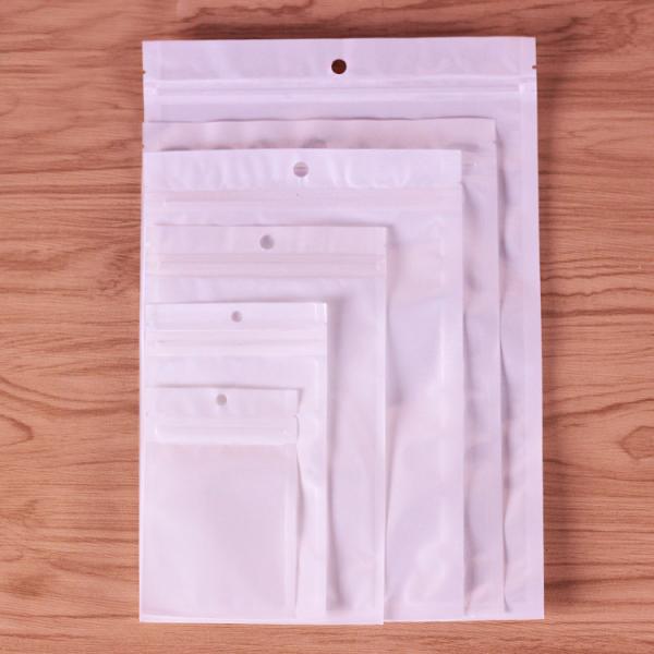 Pink Color Printed Heat Seal Reusable Zipper Small Plastic Bags With Euro Hole for Makeup Tools Packaging