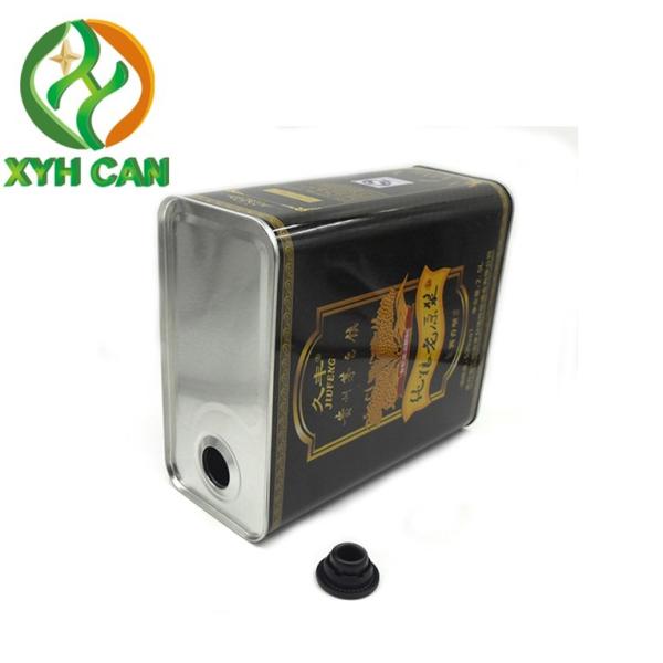 Olive Oil Tin Cans 0.19mm Tinplate CMYK 4C Round Metal Cans for 1L Safflower Oil Tin Jars