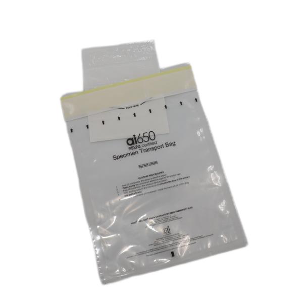 Plastic Lab Specimen Transport Bags Self Adhesive Customized