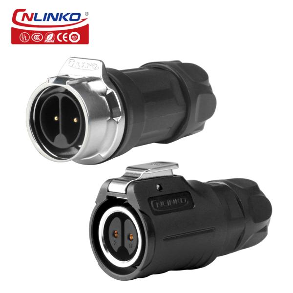 CNLINKO LP16 Industrial Plug and Socket Male Female M16 Round 2 Pin Waterproof Cable Connector