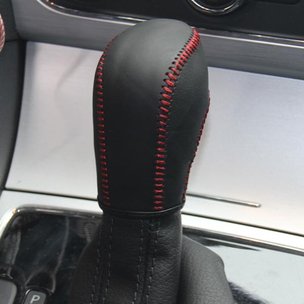 Black Leather Gear Shift Knob Cover for VW Golf 6 Mk6 Passat Tiguan Polo Automatic