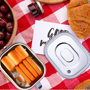 Stainless Steel Bento Box Metal Lunch Box Containers Leak-proof For Adults Dual Tiers Metal Lunch Box Container