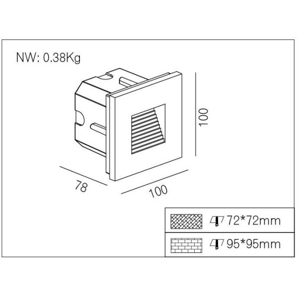 Ip54 220v Outdoor LED Step Lights With Die Casting Aluminum / Led Wall Lamp