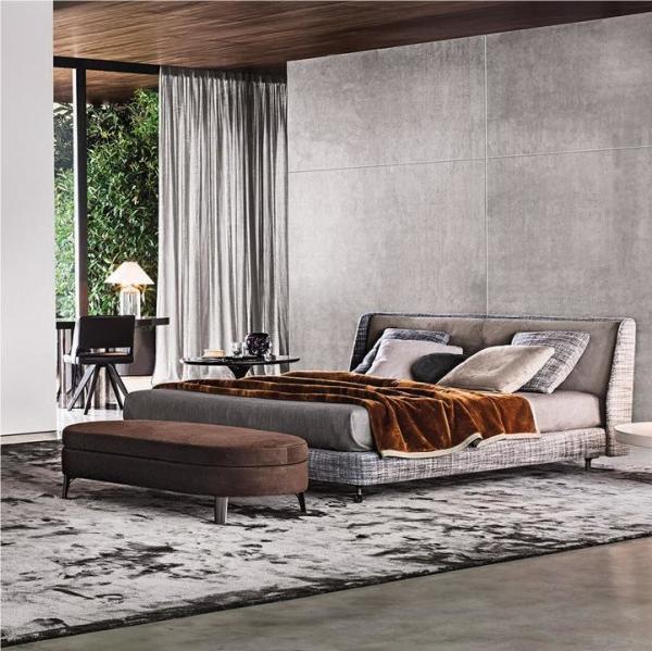 Button Design Modern Bedroom Furniture Sets King Size Luxury Bed Italian Style