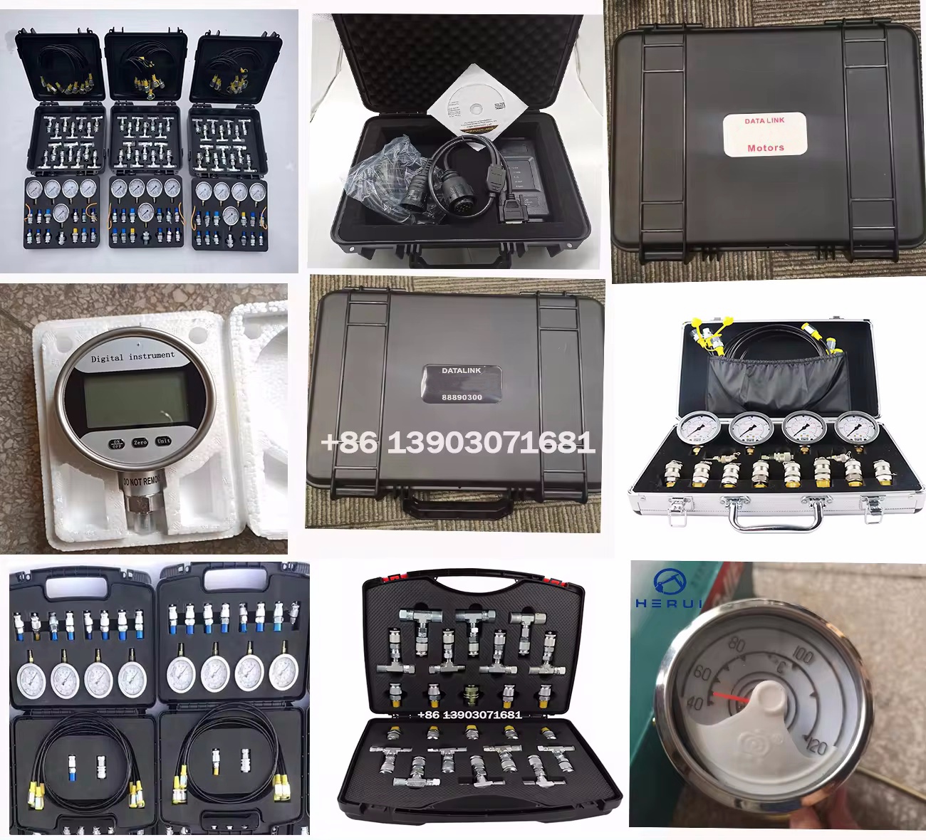 Hydraulic Hammer 0-60 Mpa XZTK-70MD Pressure Test Gauge Diagnostic Tool Adapter Precision Digital Pressure Gauge