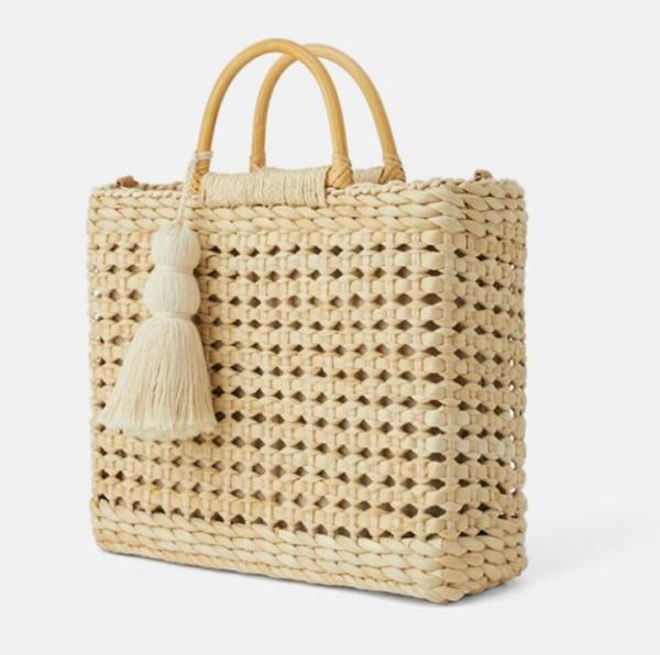 O curso feito a mão de Kintted do Rattan das bolsas da praia da grande capacidade ensaca o saco do punho