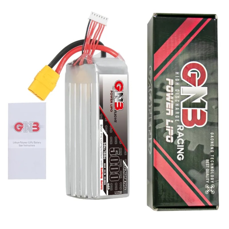 GNB 3000mAh 6S LiPo 22.2V 100C XT60 RC Car Drone Battery High-Performance 3500 5000mAh C-Rating Flight High Discharge C