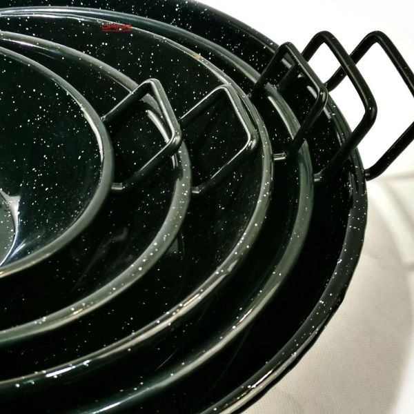 Classical Style Carbon Steel Paella Pan Diameter 18 20 22 24 26 28cm Enamelware Cookware