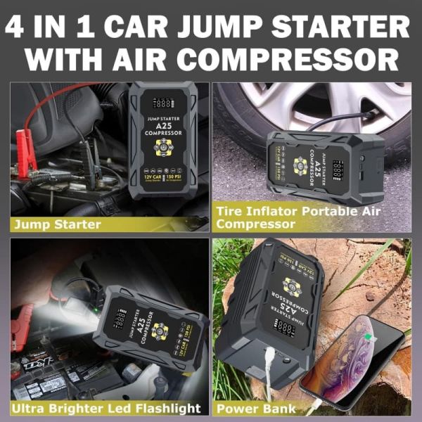 Smart Portable Jump Starter 3000A Car Battery Charger Booster