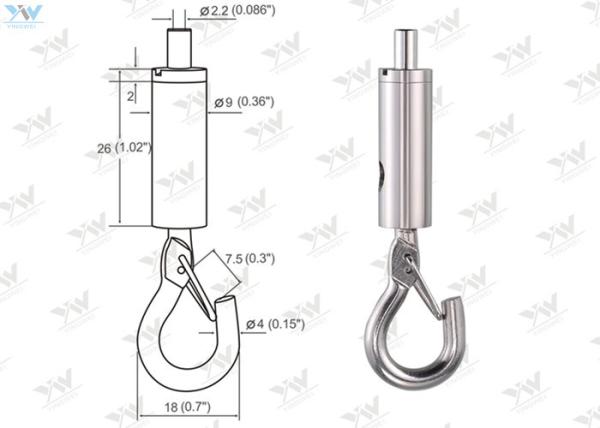 Nickel Finish Color Aircraft Cable Suspension Systems For 1.0 - 1.5mm Steel Wire
