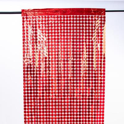 Red Metallic Fringe Curtain Square Foil Curtain Customizable