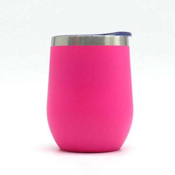 Egg Shaped Tumbler Cup 12oz Double Wall Insulated Stainless Steel with Lid