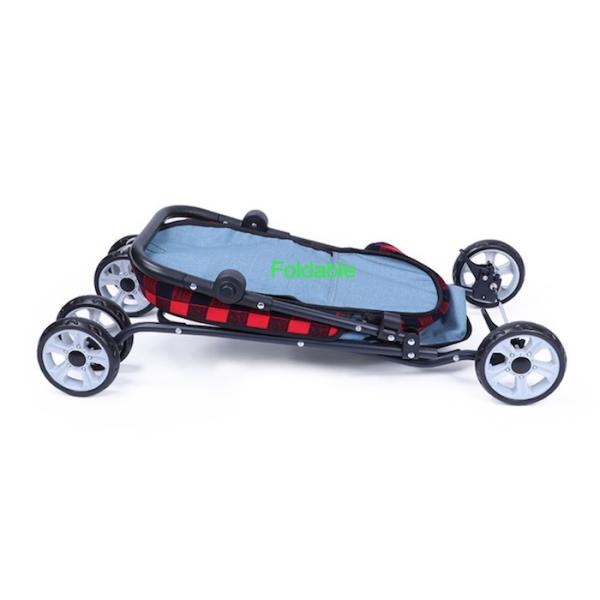 Вагонетка собаки вагонетки несущей собаки голубого холста ковбоя уютная на колесах 53x39x82cm