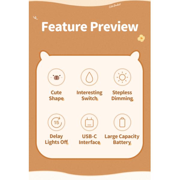 Decoración de habitaciones creativas LED Snottybara luz nocturna USB recargable dibujos animados de animales de la guardería lámpara de silicona