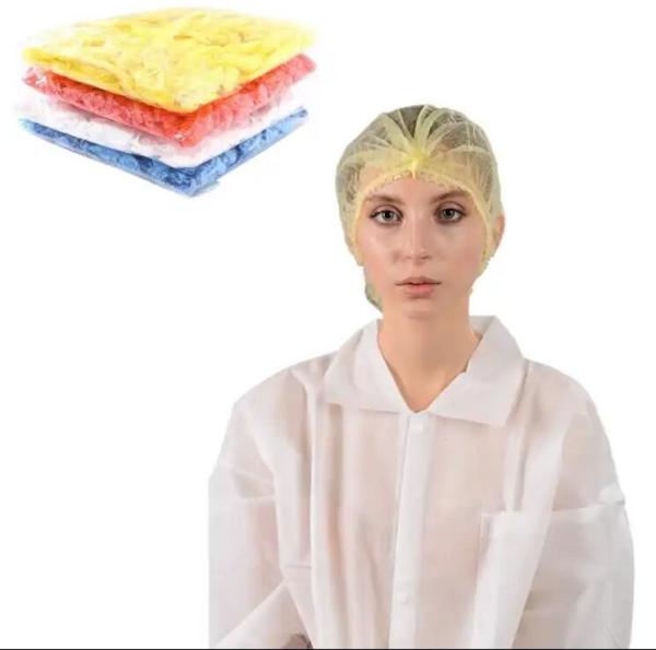 Disposable Medical Non Woven Strip Cap Bouffant Head Cover Hair Net Surgical Doctor Nurse Hat Round Mob Cap