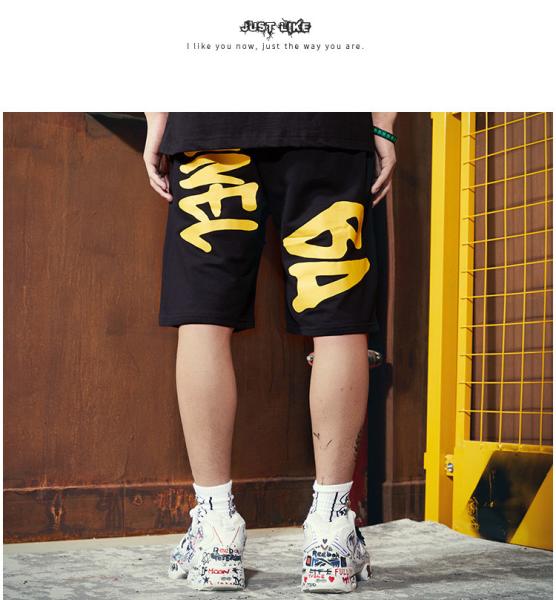 O punk rock Monogrammed de Hip Hop do short de Streetwear dos homens de 5XL 6XL afrouxa calças do esporte