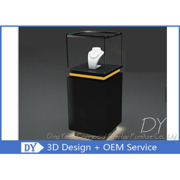 Предварительное сборка черный экспонат Пьедестал дисплей Витрина с освещением