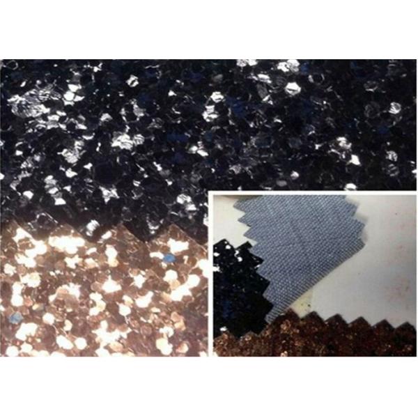 Grade 3 Chunky 3D Champagne Glitter Fabric 1.2mm Thickness PU Fabric With 3D Chunky Glitter