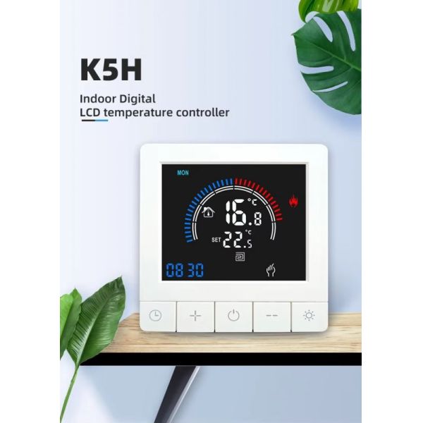 SIXWGH Tuya Smart Thermostat Wi-Fi App Control OLED Display Slider Design Voice Control 7-Day Schedule 16A Load Works Home