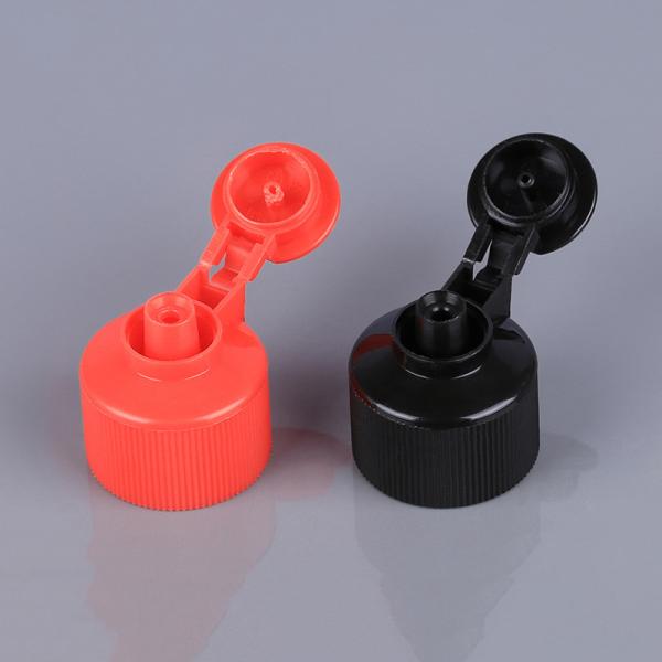 24mm 28mm Plastic Flip Top Caps For Bottles Red Black