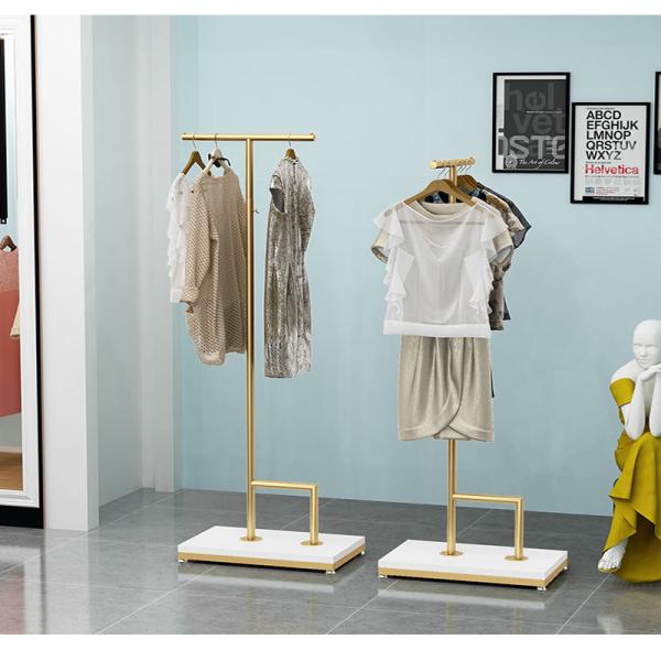 Golden Industrial Pipe Clothing Rack for Boutique Display Stand in Customer Colors